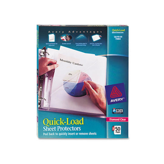 QUICK TOP & SIDE LOADING SHEET PROTECTORS, LETTER - DIAMOND CLEAR