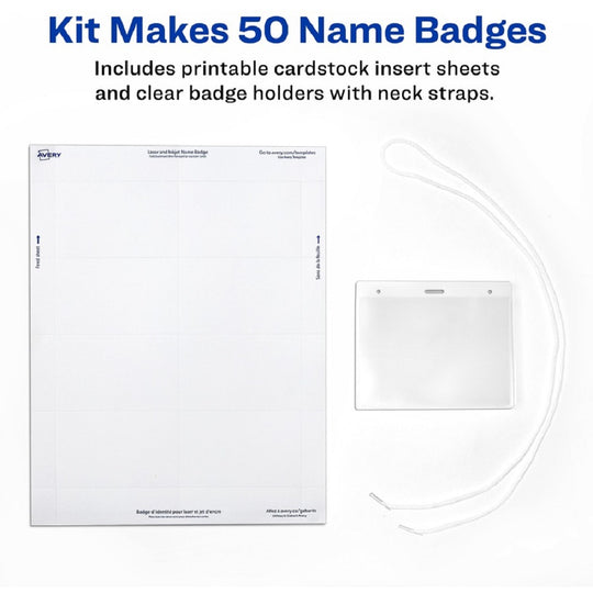 AVERY LASER/INKTET BADGE INSERT - WHITE