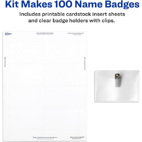 AVERY  INKJET LASER/INKJET BADGE INSERT - WHITE