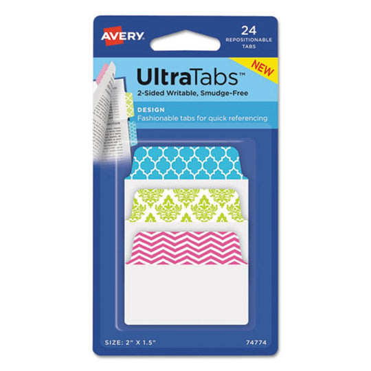 ULTRA TABS REPOSITIONABLE STANDARD TABS - ASSORTED PATTERNS