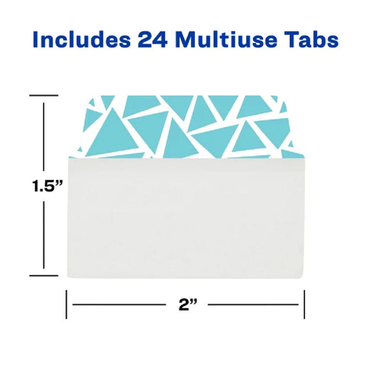 AVERY ULTRA TABS REPOSITIONABLE STANDARD TABS - ASSORTED GEOMETRIC