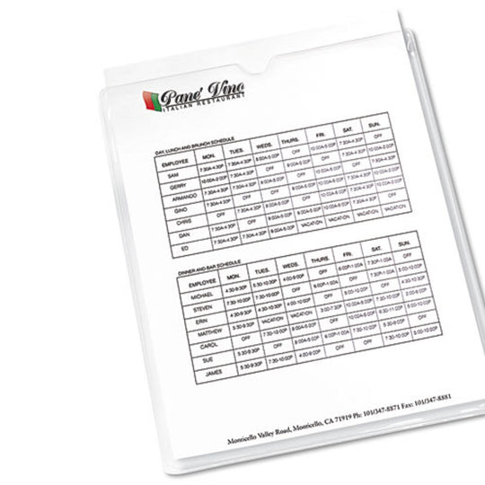 TOP LOAD CLEAR VINYL ENVELOPES W/ THUMB NOTCH - CLEAR