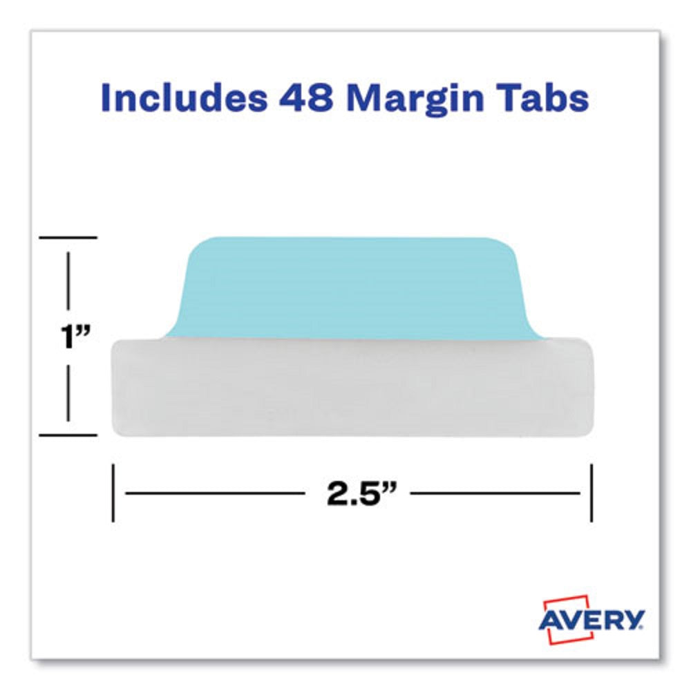 AVERY ULTRA TABS REPOSITIONABLE MARGIN TABS - ASSORTED PASTELS