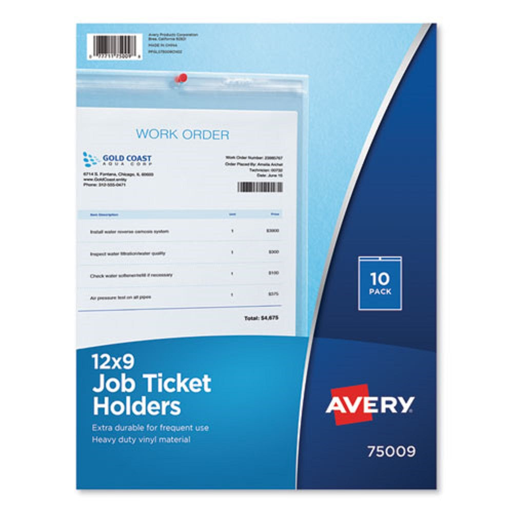 JOB TICKET HOLDERS, HEAVY GAUGE VINYL - CLEAR