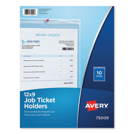 JOB TICKET HOLDERS, HEAVY GAUGE VINYL - CLEAR