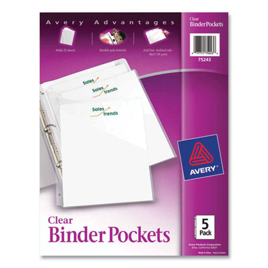 DURABLE LETTER VINYL FILE POCKET - CLEAR