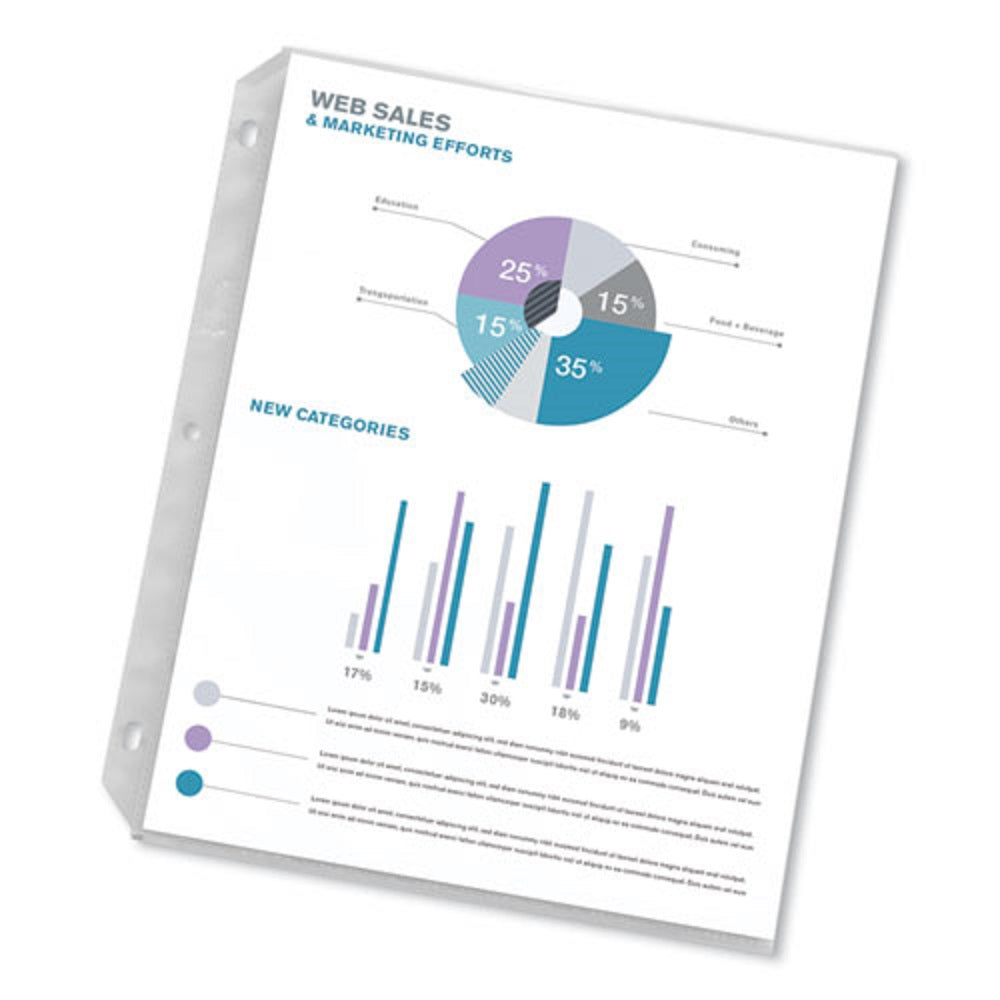 30 Sheets] Avery 74101 Page Sheet Protectors 8.5 x 11 Semi-Clear