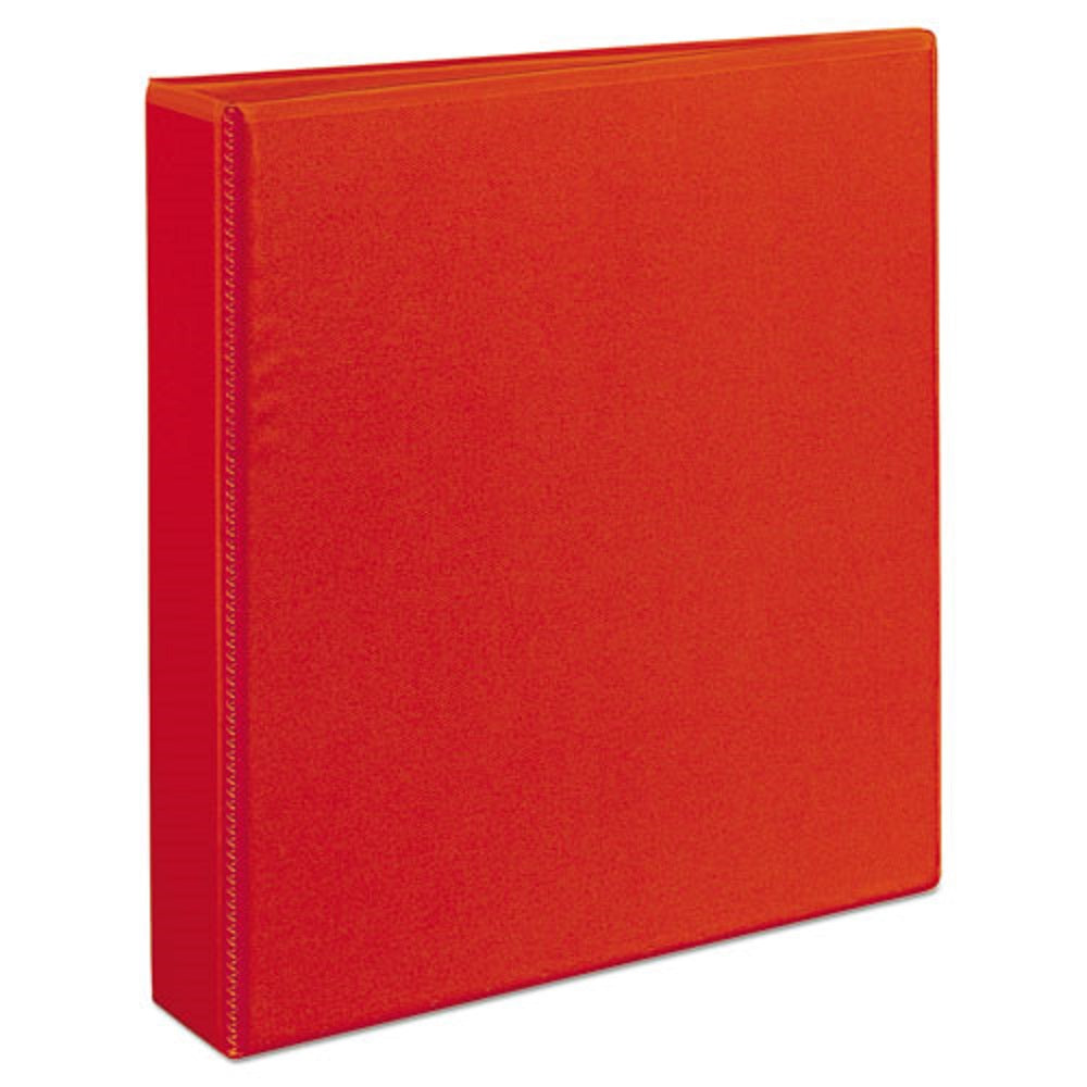 HEAVY-DUTY VIEW BINDER W/ DURAHINGE & ONE TOUCH EZD RINGS - RED