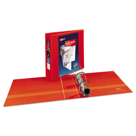 HEAVY-DUTY VIEW 3 RING BINDER - RED