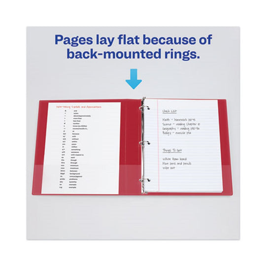 HEAVY-DUTY VIEW BINDER W/ DURAHINGE & LOCKING ONE TOUCH EZD RINGS - RED