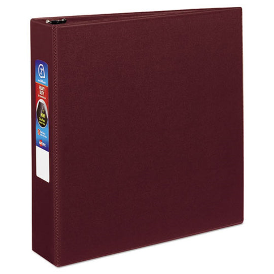 HEAVY-DUTY NON-VIEW BINDER W/ DURAHINGE & ONE TOUCH EZD RINGS - MAROON