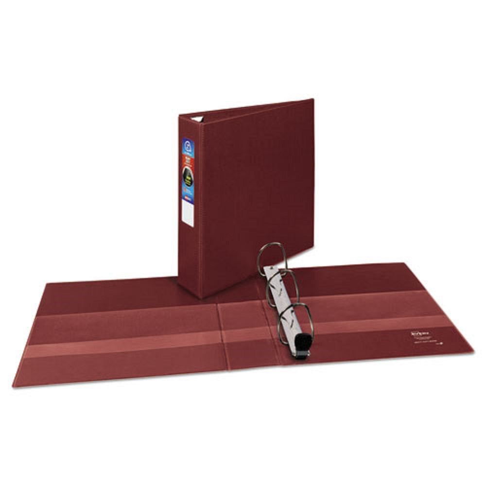 HEAVY-DUTY NON-VIEW BINDER W/ DURAHINGE & ONE TOUCH EZD RINGS - MAROON