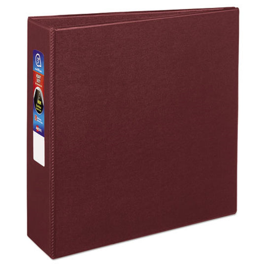 HEAVY-DUTY NON-VIEW BINDER W/ DURAHINGE & LOCKING ONE TOUCH EZD RINGS - MAROON