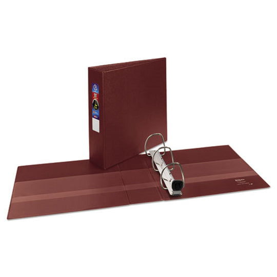 HEAVY-DUTY NON-VIEW BINDER W/ DURAHINGE & LOCKING ONE TOUCH EZD RINGS - MAROON