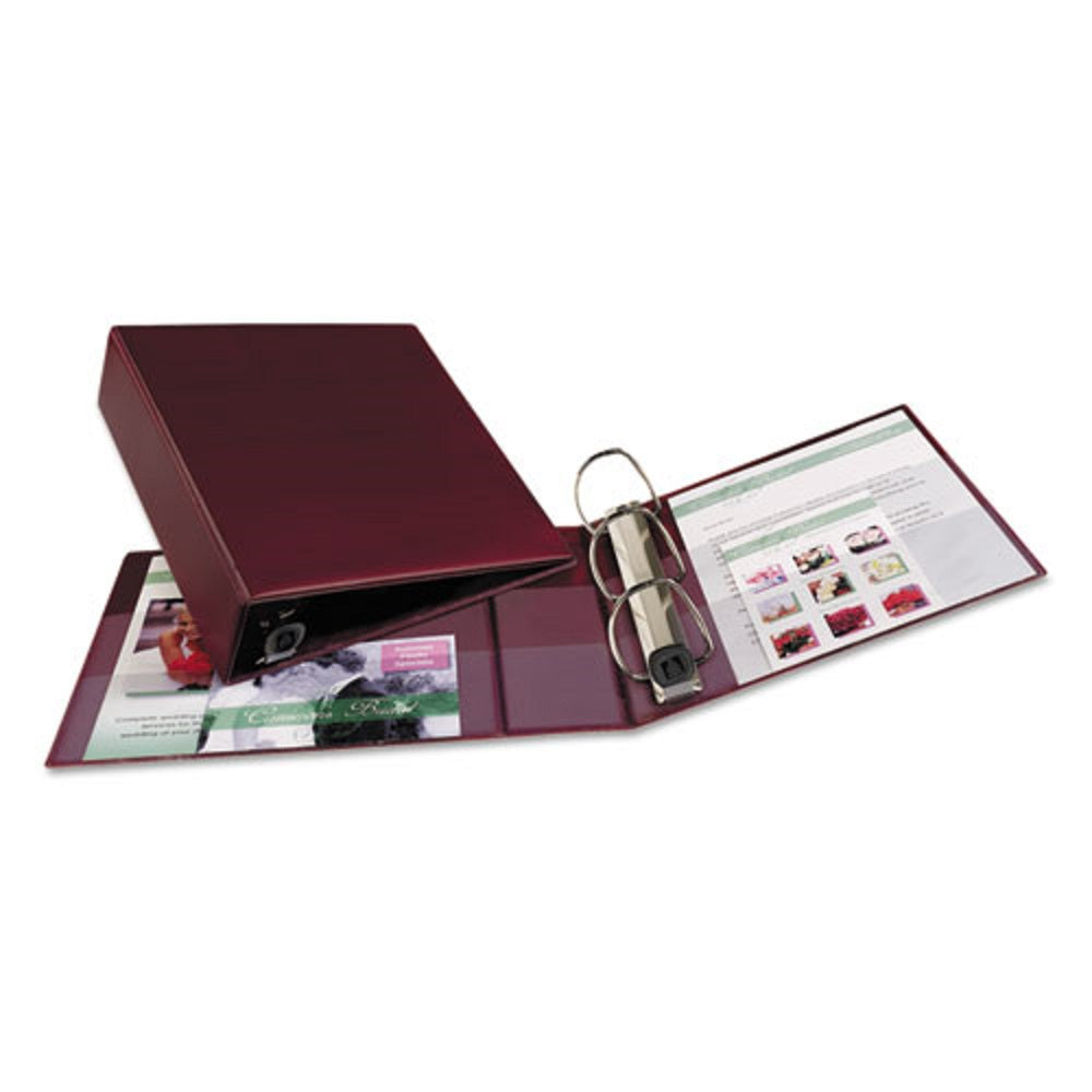 HEAVY-DUTY NON-VIEW BINDER W/ DURAHINGE & LOCKING ONE TOUCH EZD RINGS - MAROON