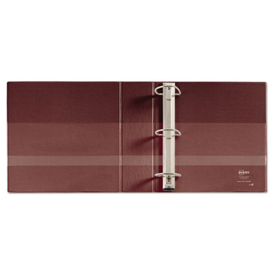 HEAVY-DUTY NON-VIEW BINDER W/ DURAHINGE & LOCKING ONE TOUCH EZD RINGS - MAROON