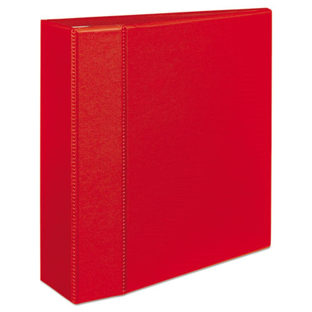 HEAVY-DUTY VIEW BINDER W/ DURAHINGE & LOCKING ONE TOUCH EZD RINGS - RED