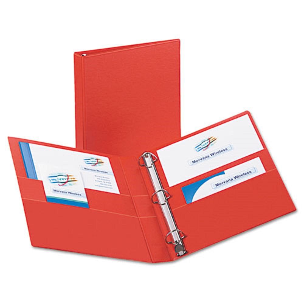 HEAVY-DUTY NON-VIEW BINDER W/ DURAHINGE & ONE TOUCH EZD RINGS - RED