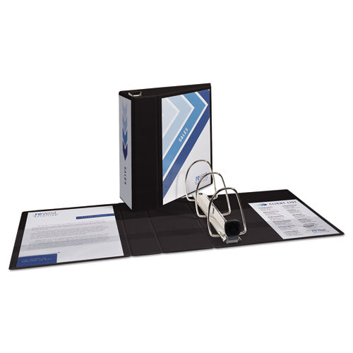 HEAVY-DUTY VIEW BINDER W/ DURAHINGE & LOCKING ONE TOUCH EZD RINGS - BLACK