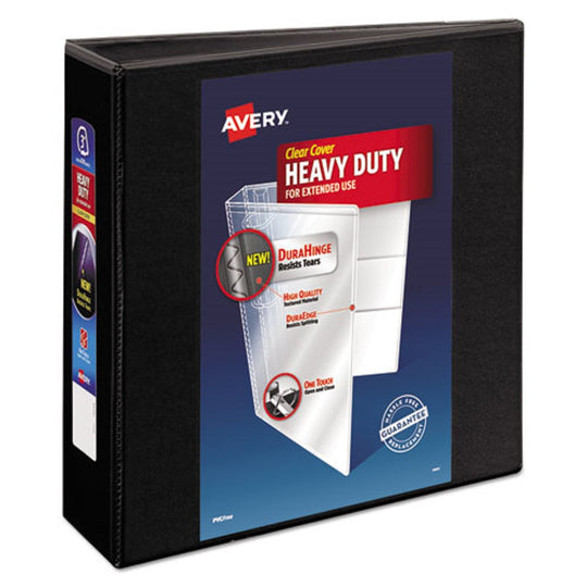 HEAVY DUTY VIEW 3 RING BINDER - BLACK