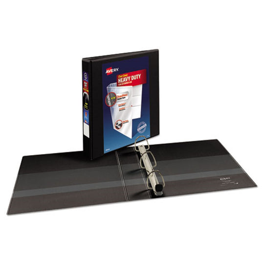 HEAVY-DUTY VIEW BINDER W/ DURAHINGE & ONE TOUCH EZD RINGS - BLACK