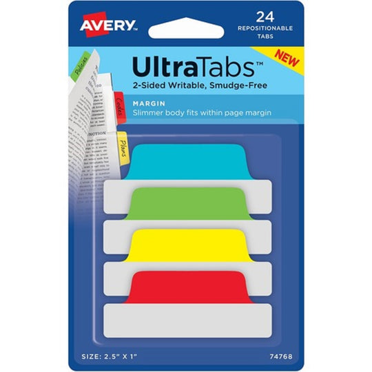 AVERY  2-SIDED WRITABLE MARGIN ULTRA TABS