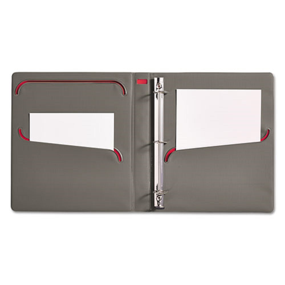 ULTRA LAST HEAVY-DUTY VIEW BINDER W/ ONE TOUCH SLANT RINGS - RED