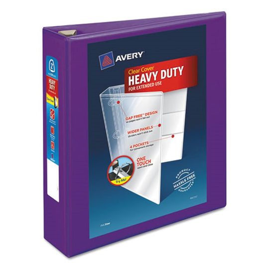 HEAVY-DUTY BIEW BINDERS - LOCKING ONE TOUCH EZD RINGS - PURPLE