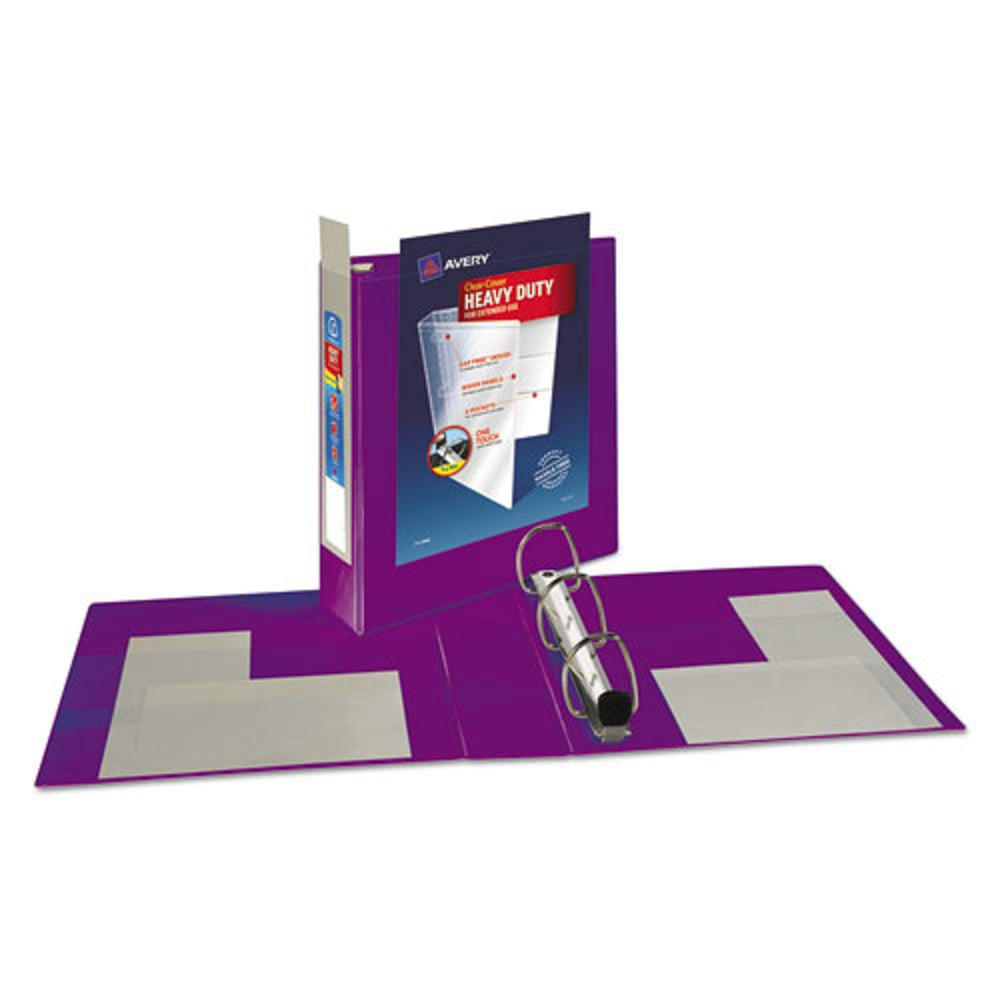 HEAVY-DUTY BIEW BINDERS - LOCKING ONE TOUCH EZD RINGS - PURPLE