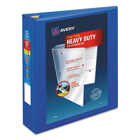 HEAVY-DUTY VIEW BINDER W/ DURAHINGE & ONE TOUCH EZD RING - PACIFIC BLUE