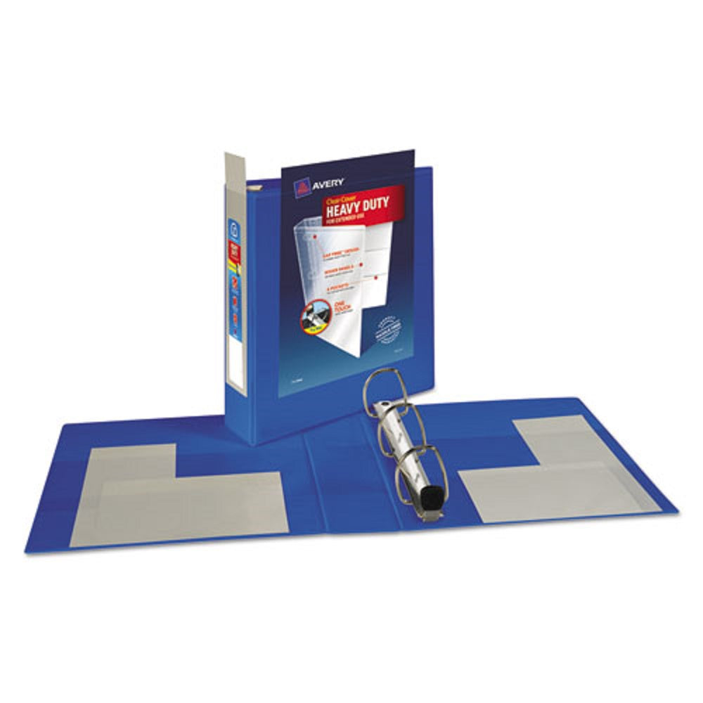 HEAVY-DUTY VIEW BINDER W/ DURAHINGE & ONE TOUCH EZD RING - PACIFIC BLUE