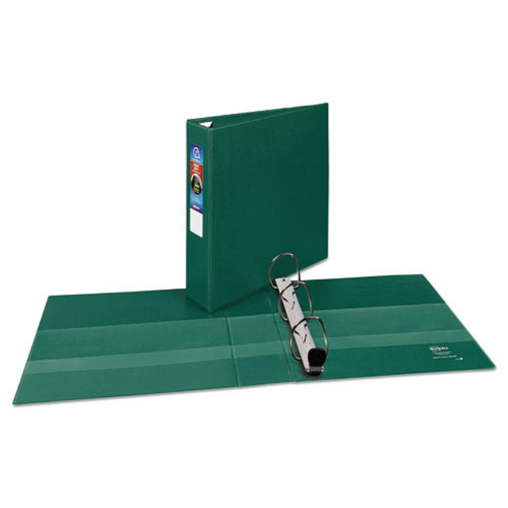 HEAVY-DUTY NON-VIEW BINDER W/ DURAHINGE & ONE TOUCH EZD RINGS - GREEN