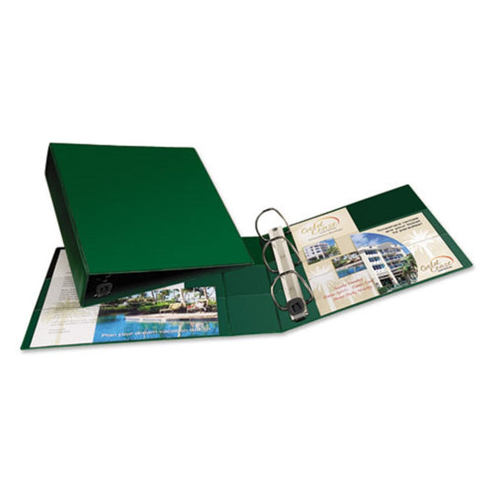 HEAVY-DUTY NON-VIEW BINDER W/ DURAHINGE & ONE TOUCH EZD RINGS - GREEN