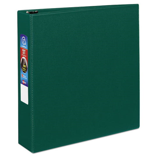 HEAVY-DUTY NON-VIEW BINDER W/ DURAHINGE & ONE TOUCH EZD RINGS - GREEN