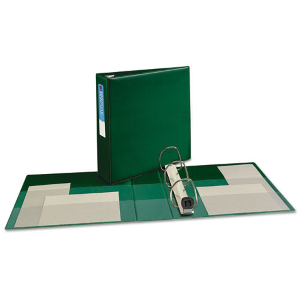 HEAVY-DUTY NON-VIEW BINDER W/ DURAHINGE & LOCKING ONE TOUCH EZD RINGS - GREEN