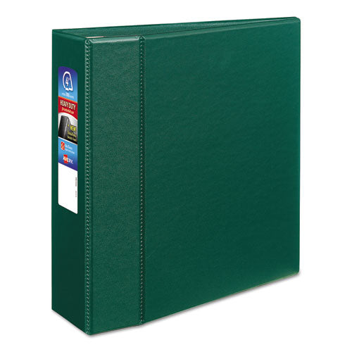 HEAVY-DUTY NON-VIEW BINDER W/ DURAHINGE & LOCKING ONE TOUCH EZD RINGS - GREEN