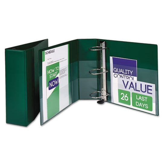 HEAVY-DUTY NON-VIEW BINDER W/ DURAHINGE & LOCKING ONE TOUCH EZD RINGS - GREEN