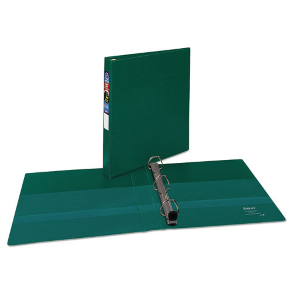 HEAVY DUTY NON-VIEW BINDER  - ONE TOUCH RINGS - GREEN