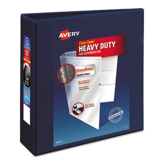 HEAVY-DUTY VIEW 3 RING BINDER - NAVY BLUE