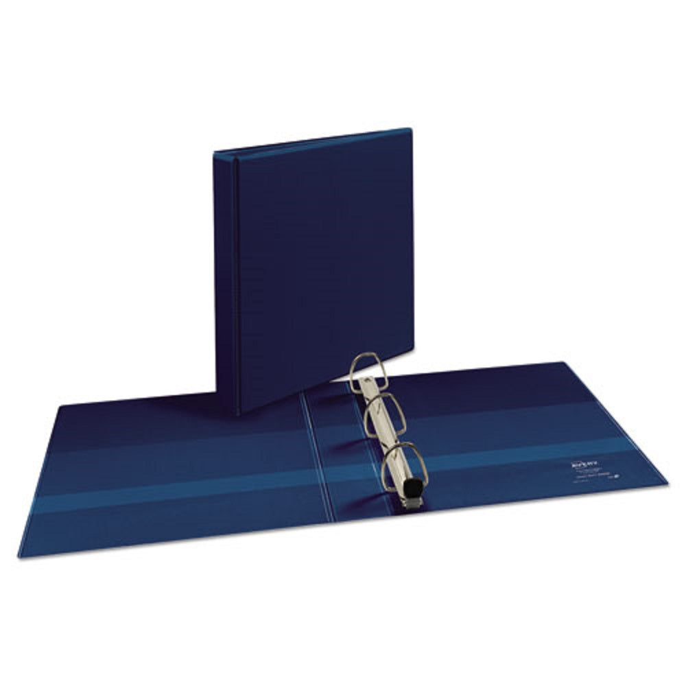 HEAVY-DUTY VIEW BINDER W/ DURAHINGE & ONE TOUCH EZD RINGS - NAVY BLUE