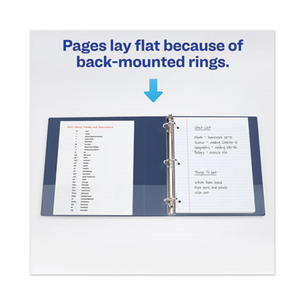 HEAVY-DUTY VIEW BINDER W/ DURAHINGE & ONE TOUCH EZD RINGS - NAVY BLUE