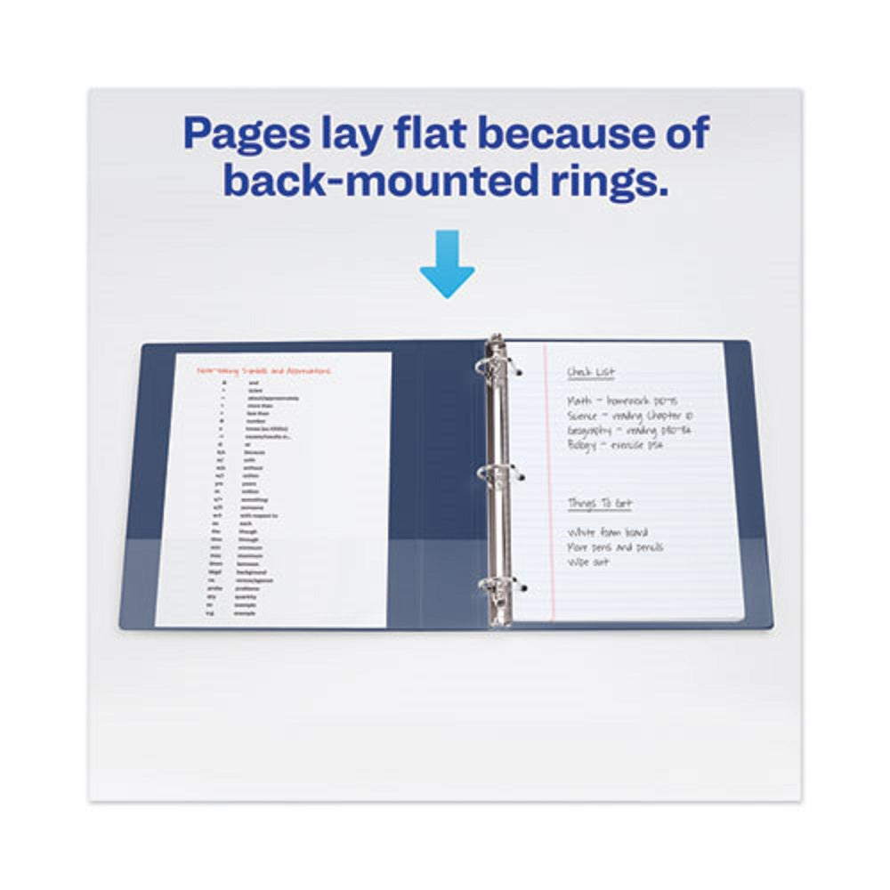 HEAVY-DUTY VIEW BINDER W/ DURAHINGE & LOCKING ONE TOUCH EZD RINGS - NAVY BLUE