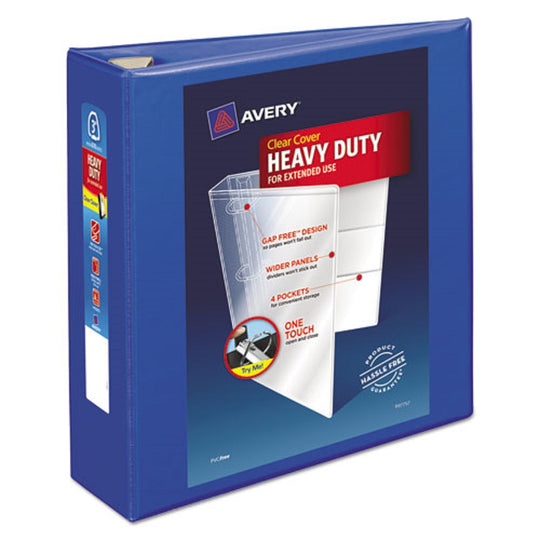 HEAVY DUTY VIEW BINDERS - LOCKING ONE TOUCH EZD RINGS - PACIFIC BLUE