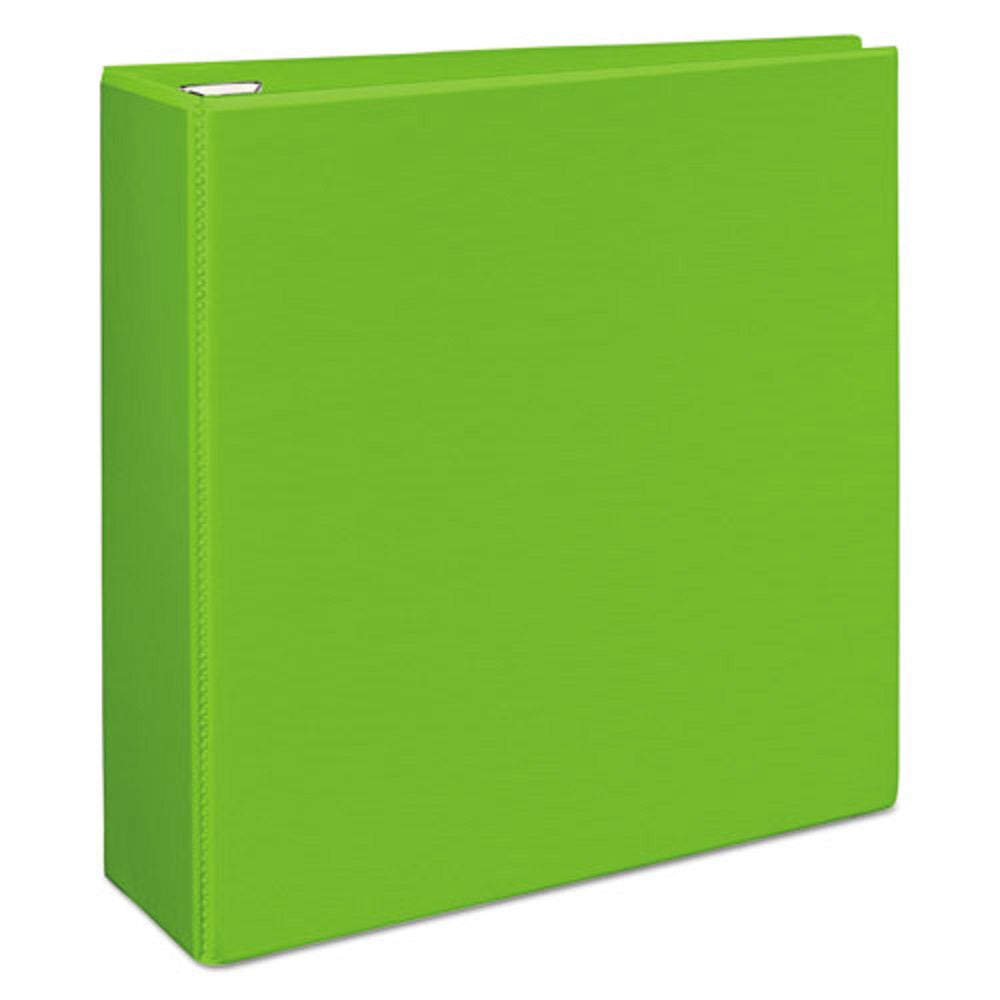 HEAVY-DUTY VIEW BINDER W/ DURAHINGE & LOCKING ONE TOUCH EZD RINGS - CHARTREUSE