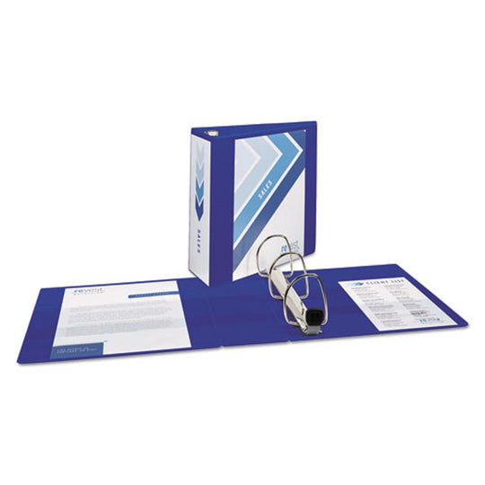 HEAVY-DUTY VIEW BINDER W/ DURAHINGE & LOCKING ONE TOUCH EZD RINGS - PACIFIC BLUE