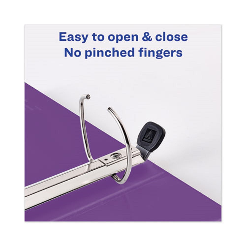 HEAVY-DUTY VIEW BINDER W/ DURAHINGE & LOCKING ONE TOUCH EZD RINGS - PURPLE