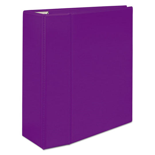 HEAVY-DUTY VIEW BINDER W/ DURAHINGE & LOCKING ONE TOUCH EZD RINGS - PURPLE