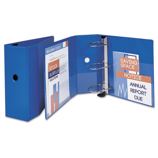 HEAVY DUTY NON-VIEW BINDER W/ DURAHINGE, LOCKING ONE TOUCH EZD RINGS & THUMB NOTCH - BLUE