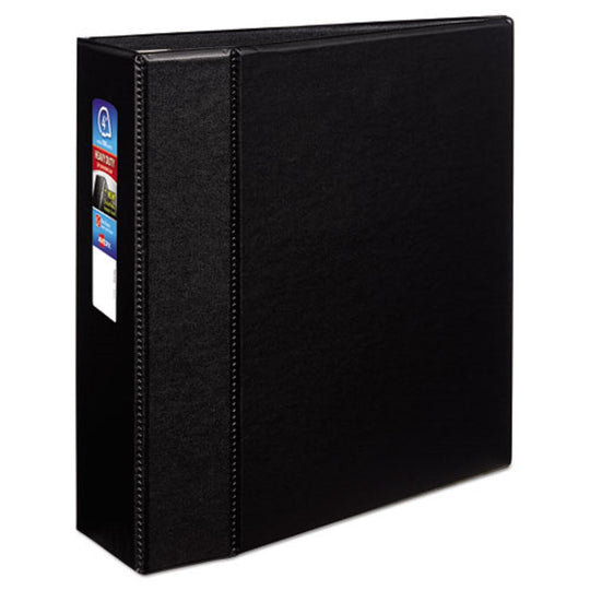 HEAVY-DUTY NON-VIEW BINDER W/ DURAHINGE & LOCKING ONE TOUCH EZD RINGS - BLACK