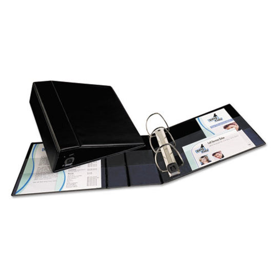 HEAVY-DUTY NON-VIEW BINDER W/ DURAHINGE & LOCKING ONE TOUCH EZD RINGS - BLACK